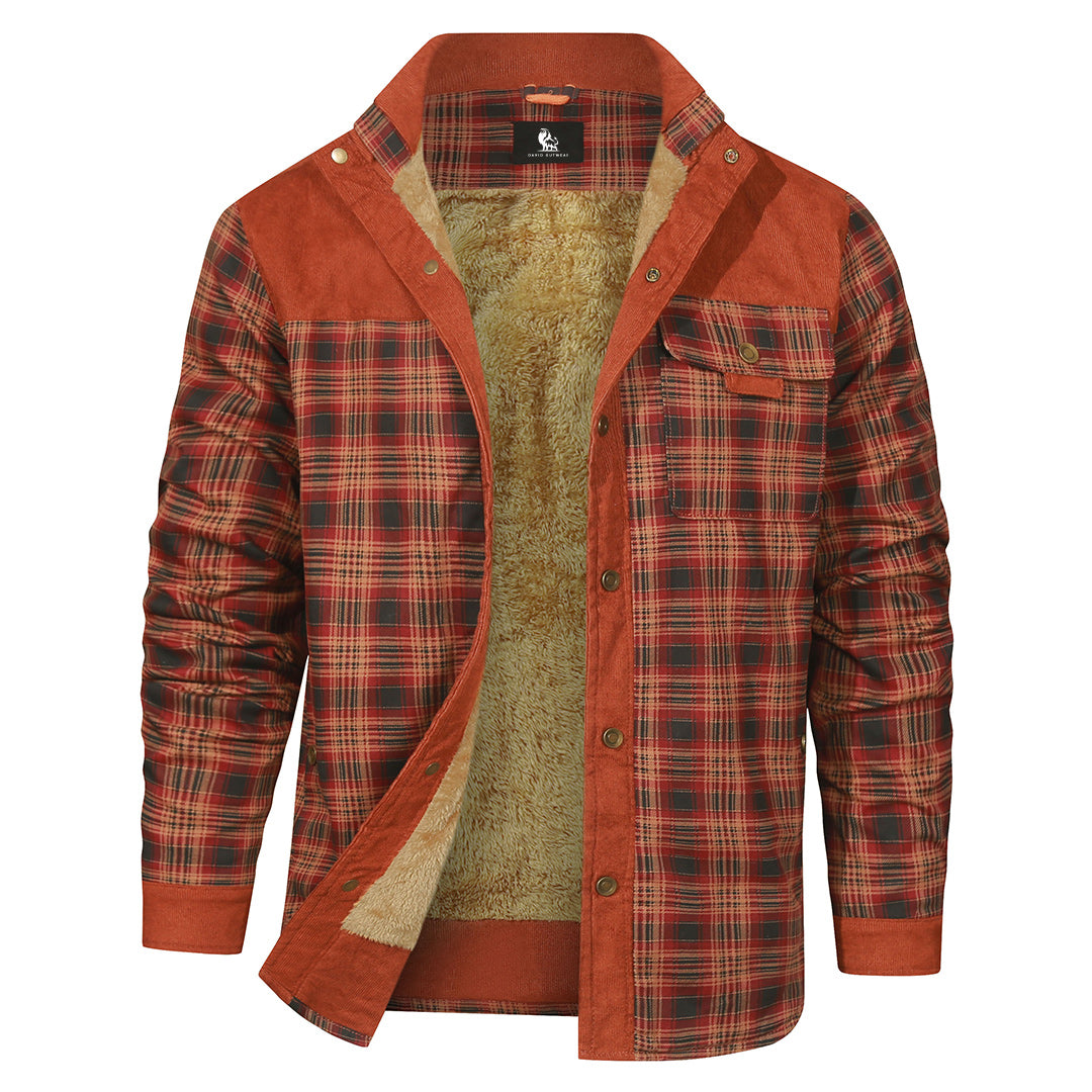 Vintage Red Plaid Shirt Jacket David Outwear
