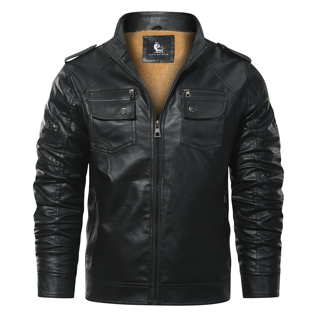 Black Fleece Biker Jacket – David Outwear