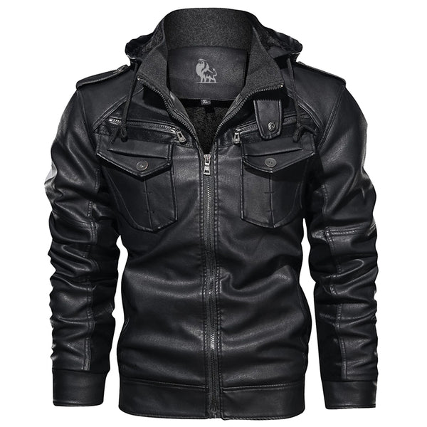 Black Titan Faux Leather Jacket – David Outwear