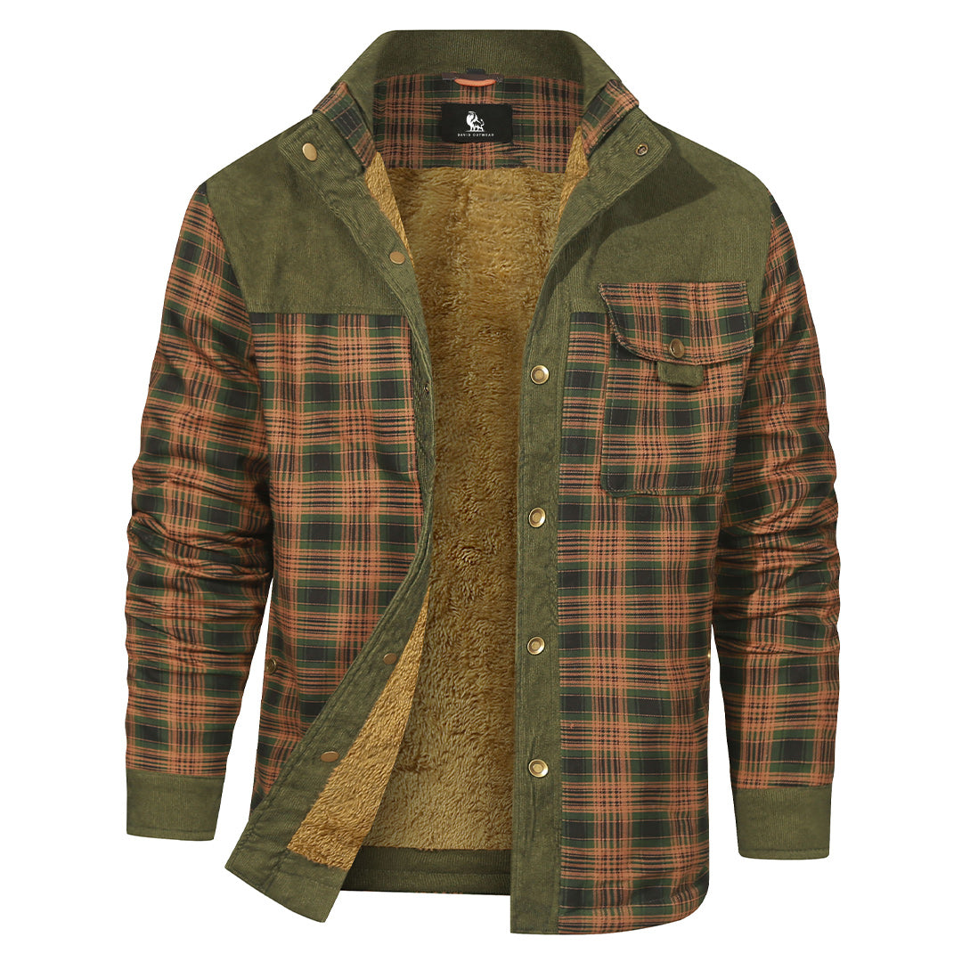 Hunter Green Plaid Shirt Jacket – David Outwear